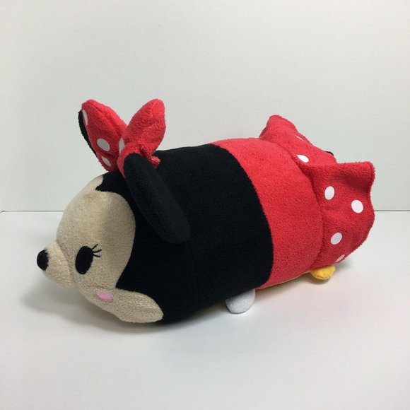 Disney Tsum Tsum Plush Minnie Mouse Red Stuffed Animal Polka Dot Toy Pillow 14” - Picture 3 of 12